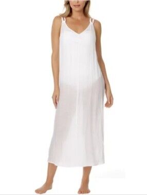 IBIZA Braided High Slit Cover-up Dress In White